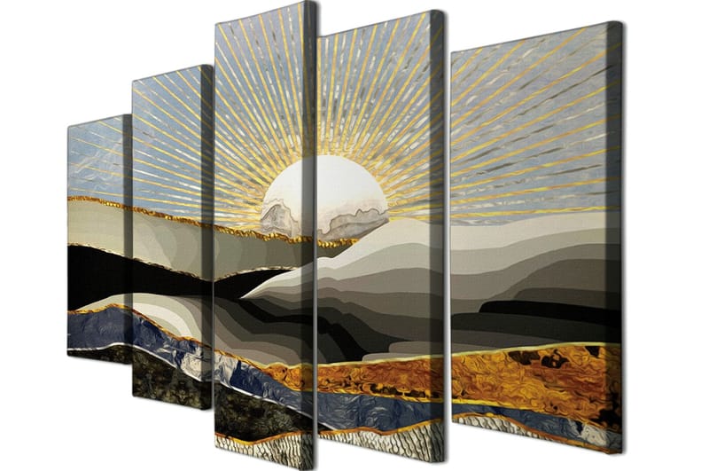 Dekorativ Canvasbillede 5-Dele 70x20 cm - Flerfarvet - Boligtilbehør - Billeder & kunst - Billeder på lærred