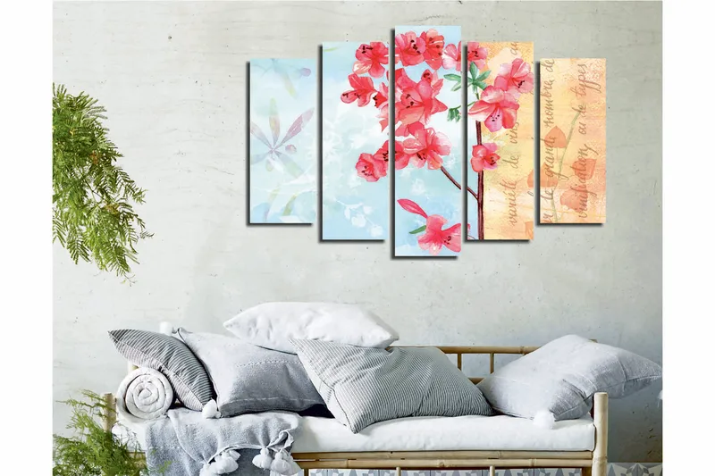 Dekorativ Canvasbillede 5-Dele 70x20 cm, Flerfarvet