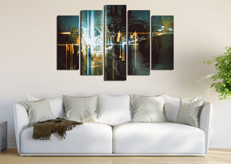 Dekorativ Canvasbillede 5-Dele 70x20 cm, Flerfarvet