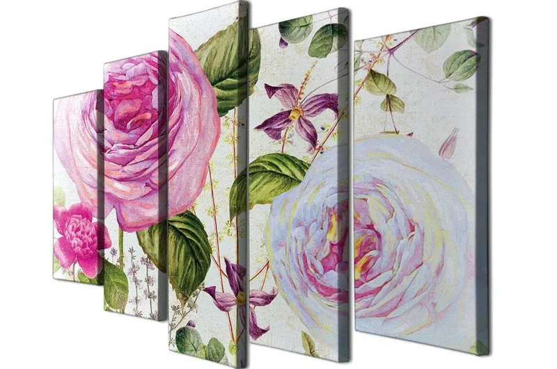 Dekorativ Canvasbillede 5-Dele 70x20 cm - Flerfarvet - Boligtilbehør - Billeder & kunst - Billeder på lærred