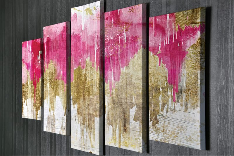 Dekorativ Canvasbillede 5-Dele 70x20 cm - Flerfarvet - Boligtilbehør - Billeder & kunst - Billeder på lærred