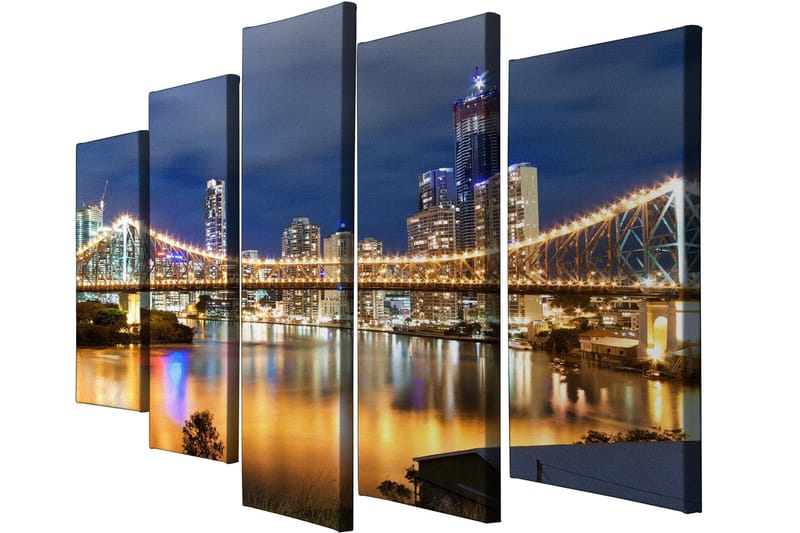 Dekorativ Canvasbillede 5-Dele 70x20 cm - Flerfarvet - Boligtilbehør - Billeder & kunst - Billeder på lærred