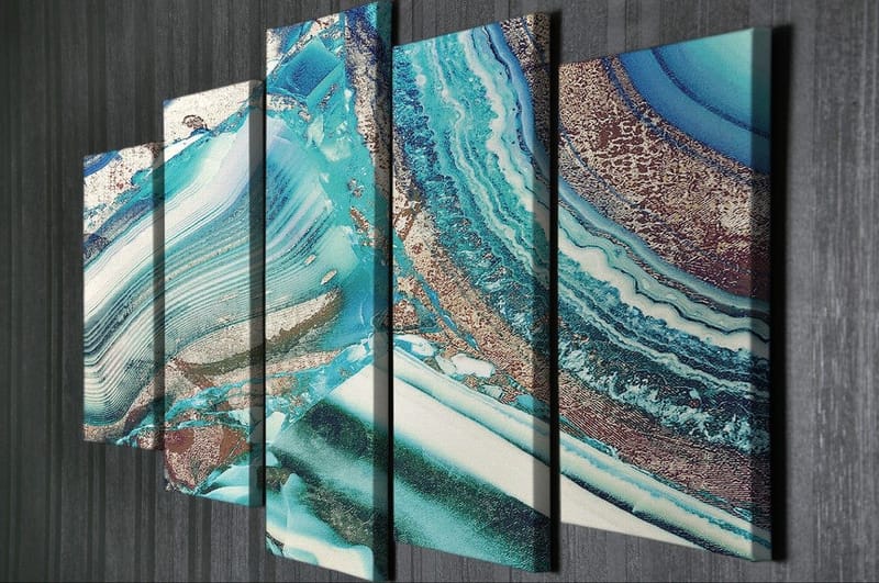 Dekorativ Canvasbillede 5-Dele 70x20 cm - Flerfarvet - Boligtilbehør - Billeder & kunst - Billeder på lærred