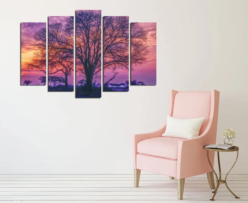 Dekorativ Canvasbillede 5-Dele 70x20 cm, Flerfarvet