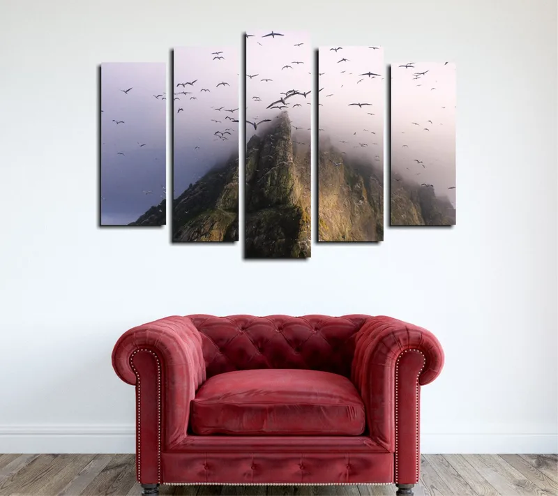 Dekorativ Canvasbillede 5-Dele 70x20 cm, Flerfarvet