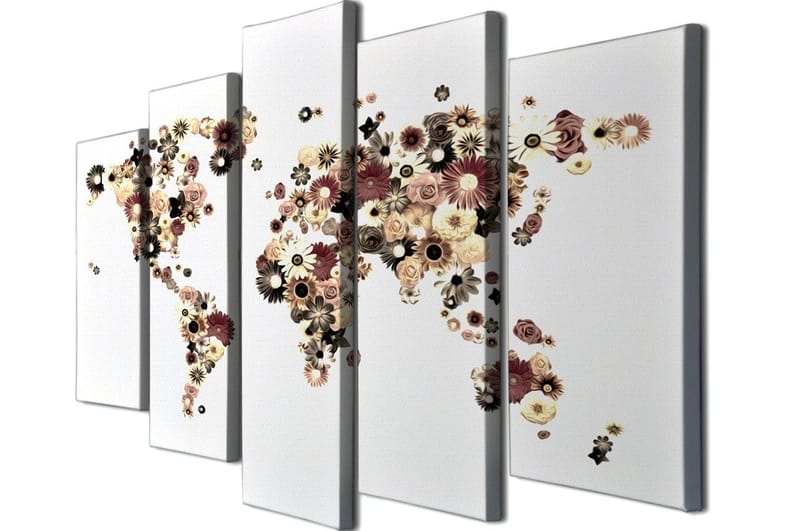 Dekorativ Canvasbillede 5-Dele 70x20 cm - Flerfarvet - Boligtilbehør - Billeder & kunst - Billeder på lærred