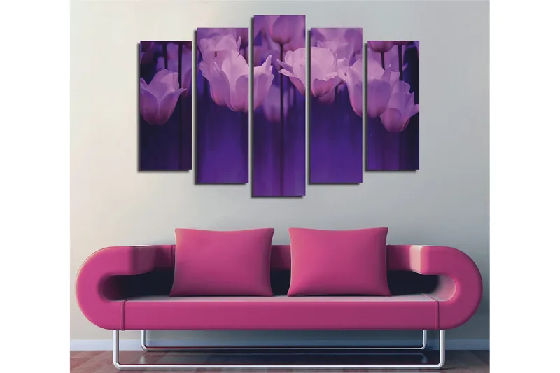 Dekorativ Canvasbillede 5-Dele 70x20 cm, Flerfarvet