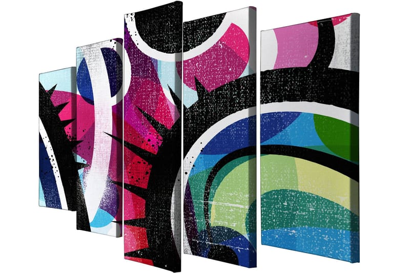 Dekorativ Canvasbillede 5-Dele 70x20 cm - Flerfarvet - Boligtilbehør - Billeder & kunst - Billeder på lærred