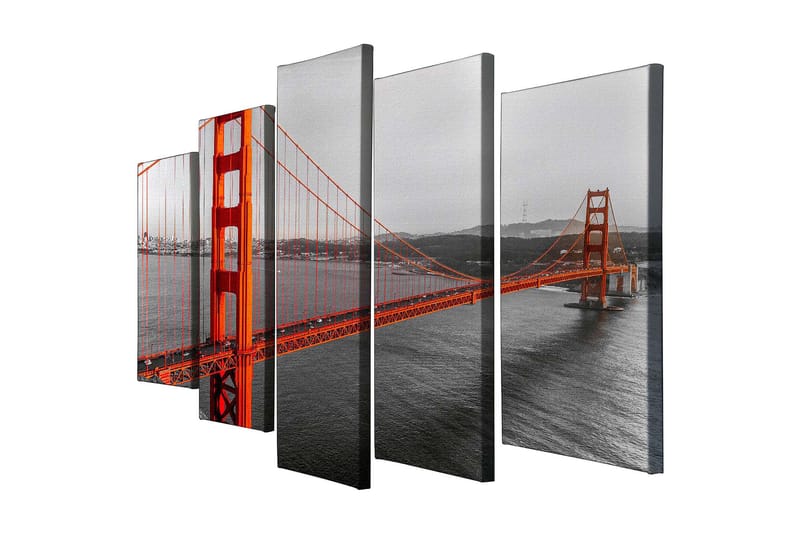 Dekorativ Canvasbillede 5-Dele 70x20 cm, Flerfarvet