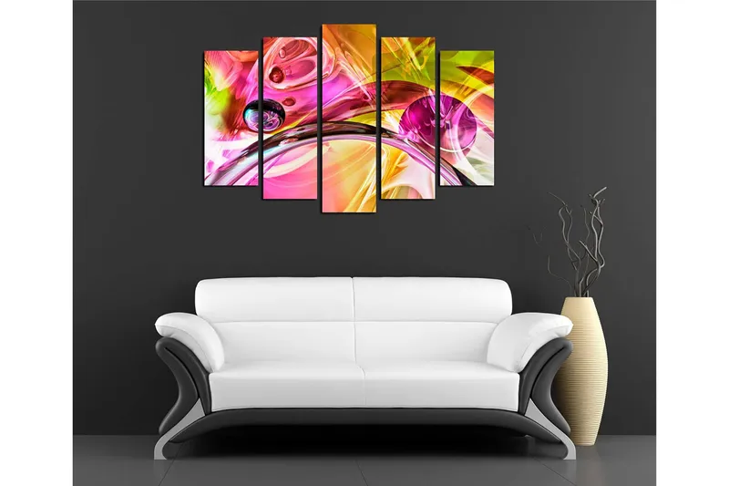 Dekorativ Canvasbillede 5-Dele 70x20 cm - Flerfarvet - Boligtilbehør - Billeder & kunst - Billeder på lærred