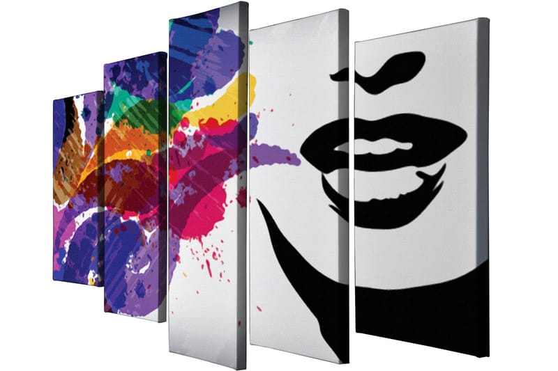 Dekorativ Canvasbillede 5-Dele 70x20 cm - Flerfarvet - Boligtilbehør - Billeder & kunst - Billeder på lærred