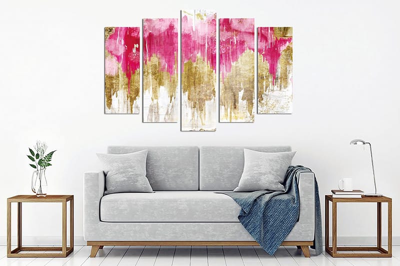 Dekorativ Canvasbillede 5-Dele 70x20 cm - Flerfarvet - Boligtilbehør - Billeder & kunst - Billeder på lærred