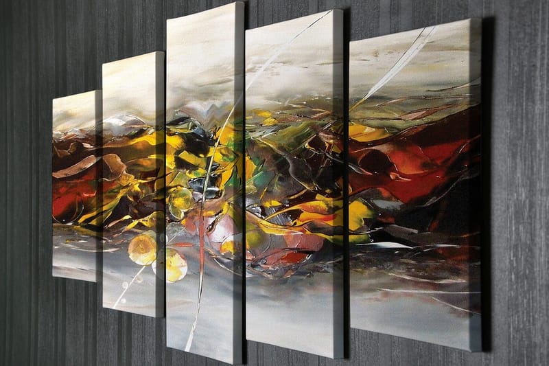 Dekorativ Canvasbillede 5-Dele 70x20 cm - Flerfarvet - Boligtilbehør - Billeder & kunst - Billeder på lærred