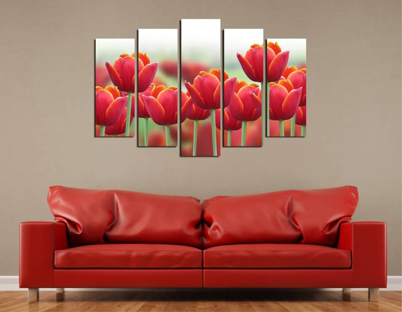 Dekorativ Canvasbillede 5-Dele 70x20 cm, Flerfarvet