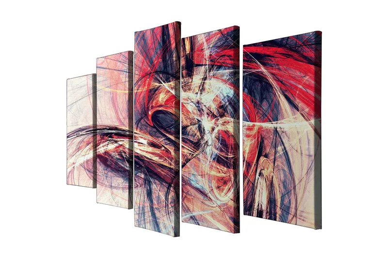 Dekorativ Canvasbillede 5-Dele 70x20 cm, Flerfarvet