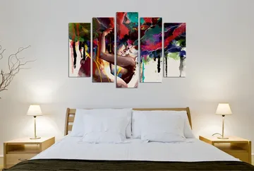 Dekorativ Canvasbillede 5-Dele 70x20 cm - Flerfarvet - Boligtilbehør - Billeder & kunst - Billeder på lærred