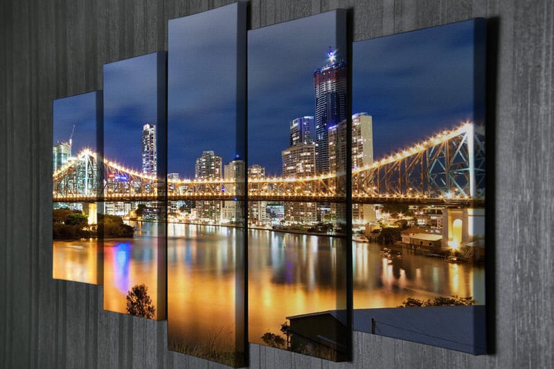 Dekorativ Canvasbillede 5-Dele 70x20 cm - Flerfarvet - Boligtilbehør - Billeder & kunst - Billeder på lærred