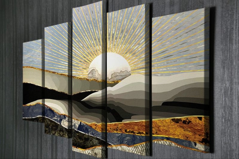 Dekorativ Canvasbillede 5-Dele 70x20 cm - Flerfarvet - Boligtilbehør - Billeder & kunst - Billeder på lærred