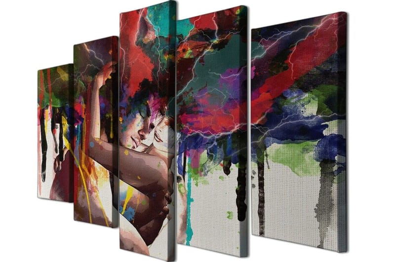 Dekorativ Canvasbillede 5-Dele 70x20 cm - Flerfarvet - Boligtilbehør - Billeder & kunst - Billeder på lærred