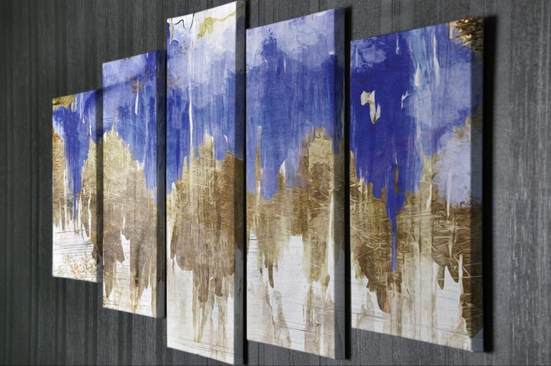 Dekorativ Canvasbillede 5-Dele 70x20 cm - Flerfarvet - Boligtilbehør - Billeder & kunst - Billeder på lærred