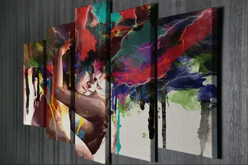 Dekorativ Canvasbillede 5-Dele 70x20 cm - Flerfarvet - Boligtilbehør - Billeder & kunst - Billeder på lærred