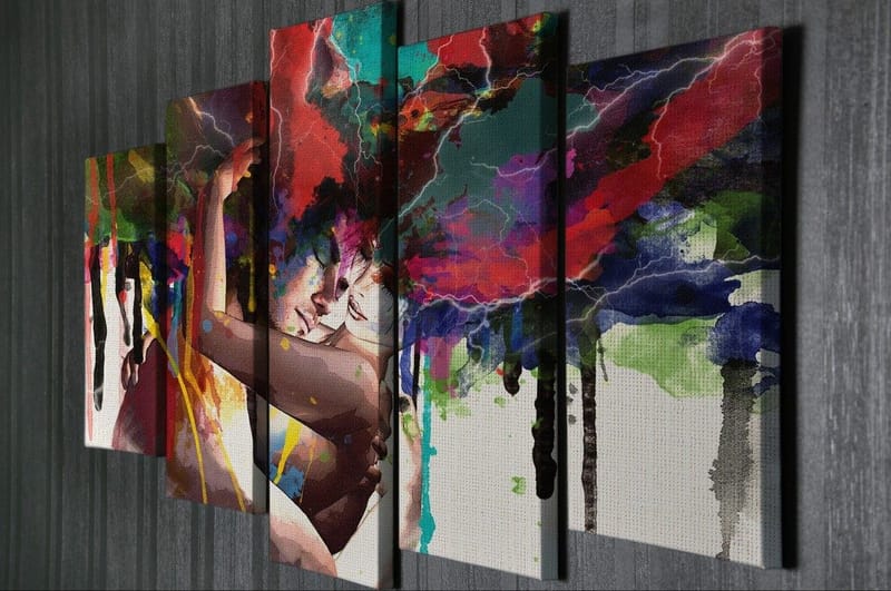 Dekorativ Canvasbillede 5-Dele 70x20 cm - Flerfarvet - Boligtilbehør - Billeder & kunst - Billeder på lærred