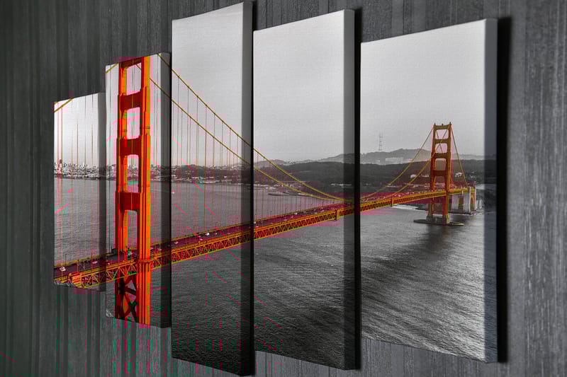 Dekorativ Canvasbillede 5-Dele 70x20 cm - Flerfarvet - Boligtilbehør - Billeder & kunst - Billeder på lærred