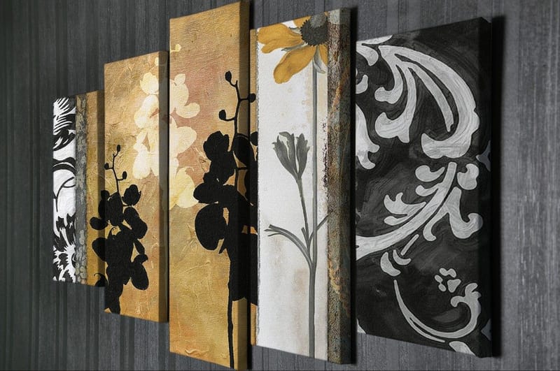 Dekorativ Canvasbillede 5-Dele 70x20 cm - Flerfarvet - Boligtilbehør - Billeder & kunst - Billeder på lærred
