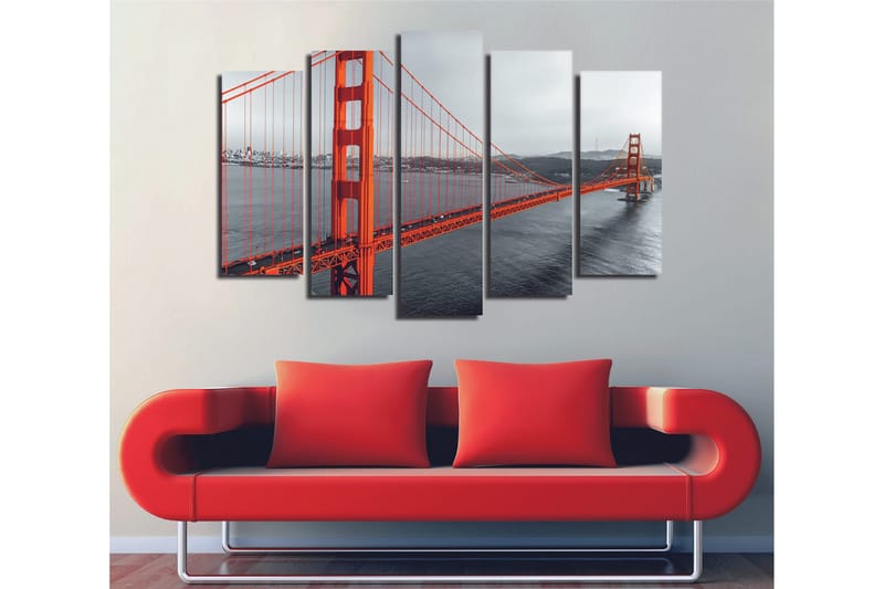 Dekorativ Canvasbillede 5-Dele 70x20 cm - Flerfarvet - Boligtilbehør - Billeder & kunst - Billeder på lærred