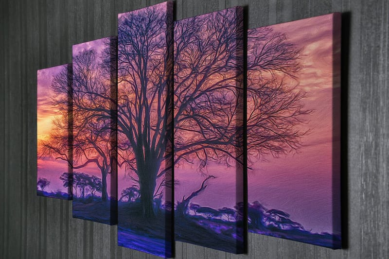 Dekorativ Canvasbillede 5-Dele 70x20 cm - Flerfarvet - Boligtilbehør - Billeder & kunst - Billeder på lærred