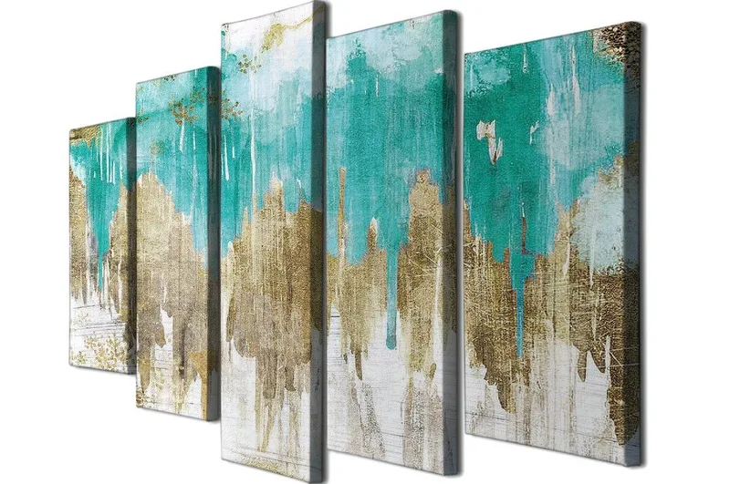 Dekorativ Canvasbillede 5-Dele 70x20 cm - Flerfarvet - Boligtilbehør - Billeder & kunst - Billeder på lærred