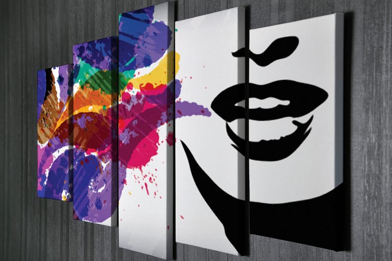 Dekorativ Canvasbillede 5-Dele 70x20 cm - Flerfarvet - Boligtilbehør - Billeder & kunst - Billeder på lærred