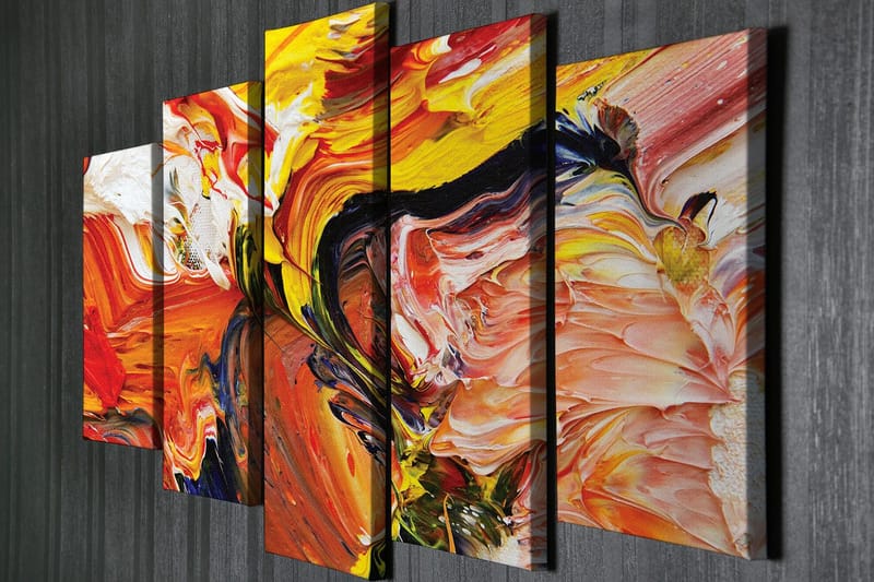 Dekorativ Canvasbillede 5-Dele 70x20 cm - Flerfarvet - Boligtilbehør - Billeder & kunst - Billeder på lærred