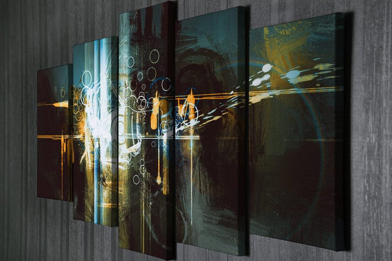 Dekorativ Canvasbillede 5-Dele 70x20 cm - Flerfarvet - Boligtilbehør - Billeder & kunst - Billeder på lærred