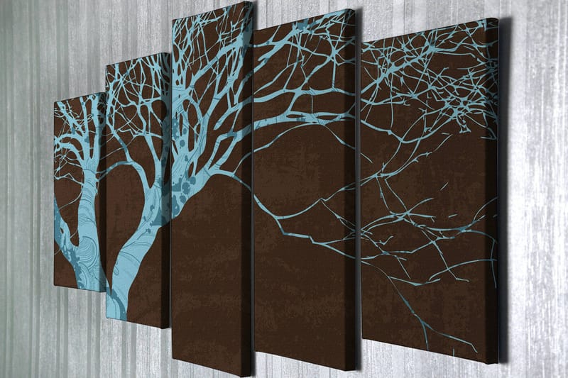 Dekorativ Canvasbillede 5-Dele 70x20 cm - Flerfarvet - Boligtilbehør - Billeder & kunst - Billeder på lærred