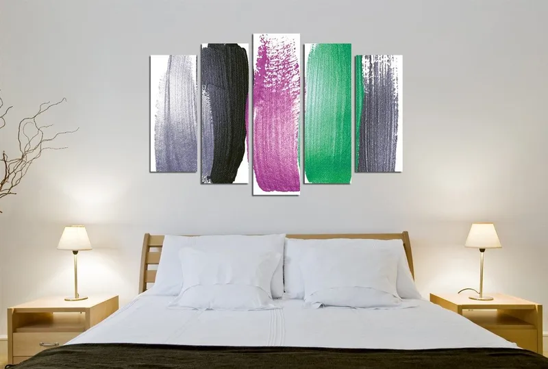 Dekorativ Canvasbillede 5-Dele 70x20 cm, Flerfarvet