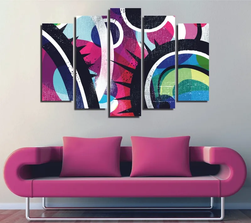 Dekorativ Canvasbillede 5-Dele 70x20 cm, Flerfarvet