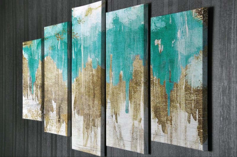Dekorativ Canvasbillede 5-Dele 70x20 cm - Flerfarvet - Boligtilbehør - Billeder & kunst - Billeder på lærred