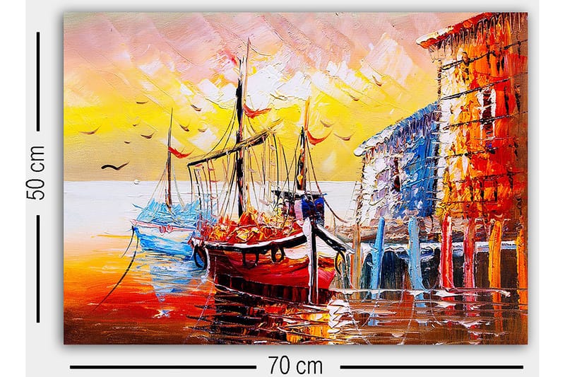 Dekorativ Canvasbillede 50x70 cm - Flerfarvet - Boligtilbehør - Billeder & kunst - Billeder på lærred