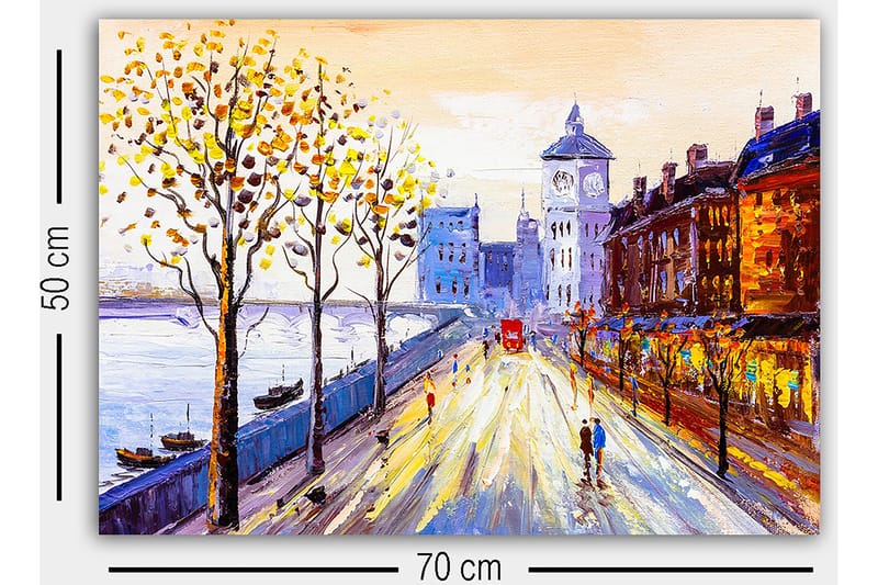 Dekorativ Canvasbillede 50x70 cm - Flerfarvet - Boligtilbehør - Billeder & kunst - Billeder på lærred