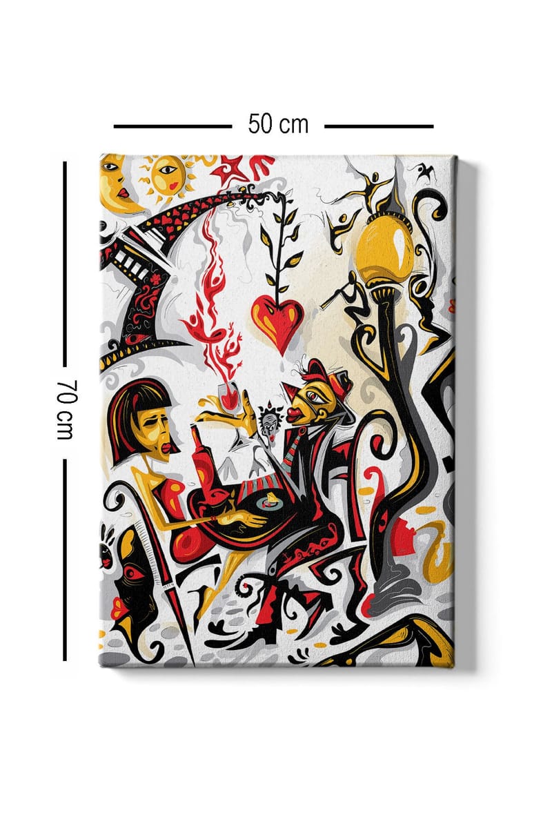 Dekorativ Canvasbillede 50x70 cm - Flerfarvet - Boligtilbehør - Billeder & kunst - Billeder på lærred