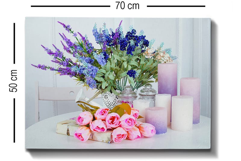 Dekorativ Canvasbillede 50x70 cm - Flerfarvet - Boligtilbehør - Billeder & kunst - Billeder på lærred