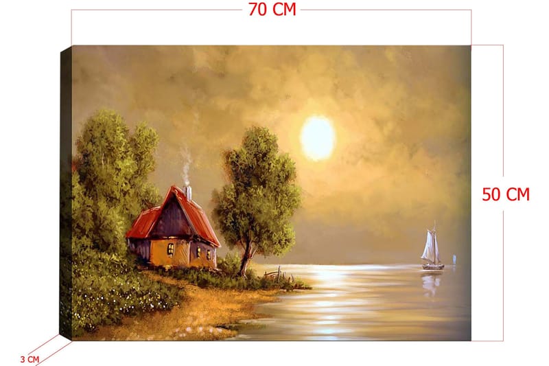 Dekorativ Canvasbillede 50x70 cm - Flerfarvet - Boligtilbehør - Billeder & kunst - Billeder på lærred