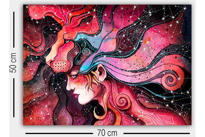 Dekorativ Canvasbillede 50x70 cm - Flerfarvet - Boligtilbehør - Billeder & kunst - Billeder på lærred