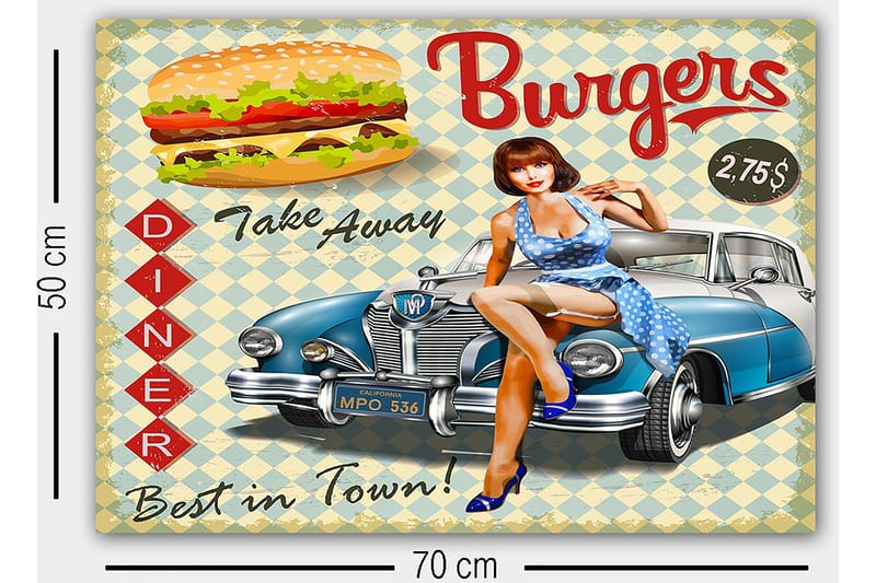 Dekorativ Canvasbillede 50x70 cm - Flerfarvet - Boligtilbehør - Billeder & kunst - Billeder på lærred