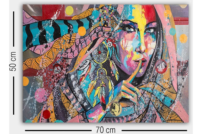 Dekorativ Canvasbillede 50x70 cm - Flerfarvet - Boligtilbehør - Billeder & kunst - Billeder på lærred