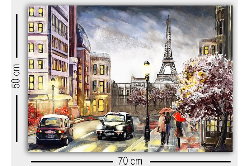 Dekorativ Canvasbillede 50x70 cm - Flerfarvet - Boligtilbehør - Billeder & kunst - Billeder på lærred