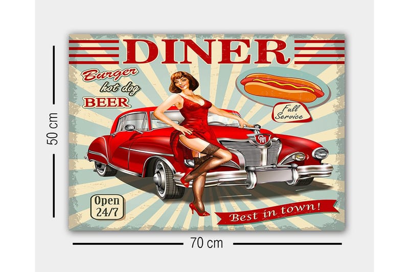 Dekorativ Canvasbillede 50x70 cm - Flerfarvet - Boligtilbehør - Billeder & kunst - Billeder på lærred