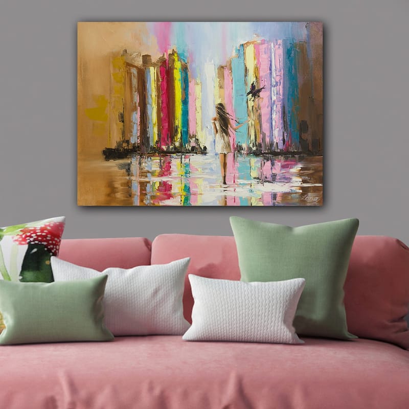 Dekorativ Canvasbillede 70x100 cm - Flerfarvet - Boligtilbehør - Billeder & kunst - Billeder på lærred