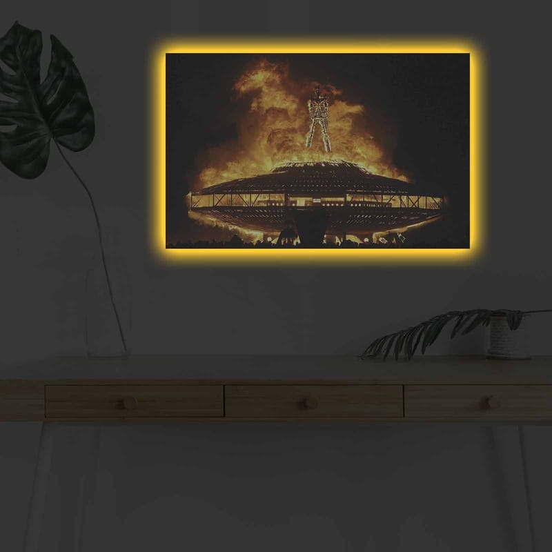 Dekorativ Canvasbillede med LED 45x70 cm - Flerfarvet - Boligtilbehør - Billeder & kunst - Billeder på lærred